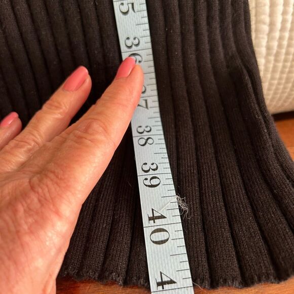 Olive & Oak Women’s Black Long Ribbed Knit Bodycon Dress Size Medium Rayon Blend - Picture 9 of 11